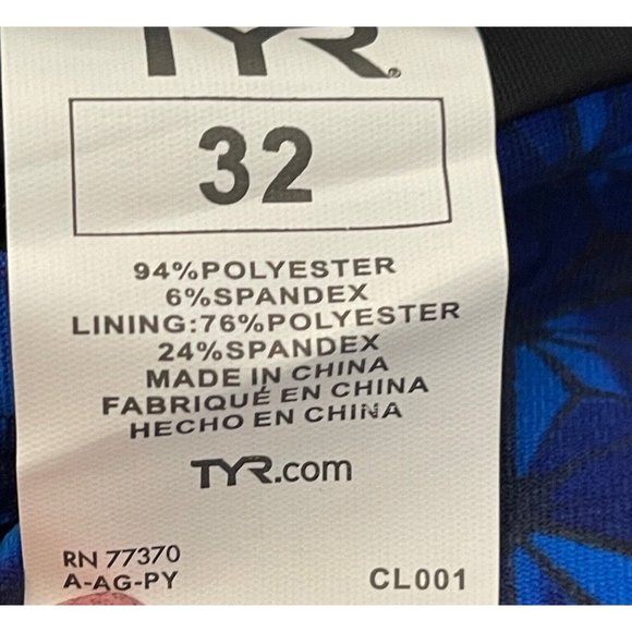 TYR Durafast Lite ILLUME Allover Jammer Men Swim Black Blue Size 32 - $54 - Picture 5 of 7